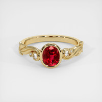 1.28 Ct. Ruby Ring, 14K Yellow Gold 1
