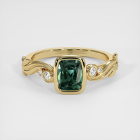 0.95 Ct. Green Sapphire Ring, 14K Yellow Gold 1