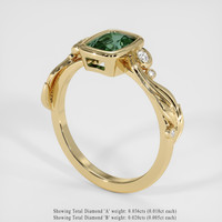 0.95 Ct. Green Sapphire Ring, 14K Yellow Gold 2