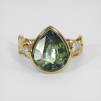 5.12 Ct. Bluish Green Sapphire Ring, 14K Yellow Gold 1