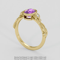 1.41 Ct. Pinkish Purple Sapphire Ring, 14K Yellow Gold 2