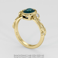 1.75 Ct. Bluish Green Sapphire Ring, 14K Yellow Gold 2