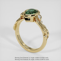 2.04 Ct. Green Sapphire Ring, 14K Yellow Gold 2