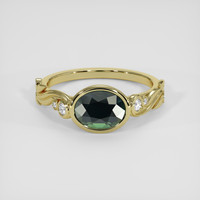2.21 Ct. Green Sapphire Ring, 14K Yellow Gold 1