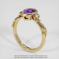 1.62 Ct. Pinkish Purple Sapphire Ring, 14K Yellow Gold 2