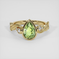 2.03 Ct. Green Sapphire Ring, 14K Yellow Gold 1