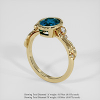 2.20 Ct. Greenish Blue Sapphire Ring, 14K Yellow Gold 2