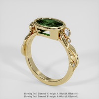 2.19 Ct. Green Sapphire Ring, 14K Yellow Gold 2