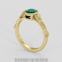 0.86 Ct. Bluish Green Sapphire Ring, 14K Yellow Gold 2
