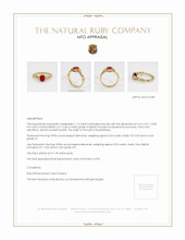 Ruby Ring 1.14 Ct., 14K Yellow Gold Appraisal