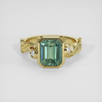 2.62 Ct. Bluish Green Sapphire Ring, 14K Yellow Gold 1