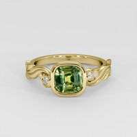 2.53 Ct. Green Sapphire Ring, 14K Yellow Gold 1