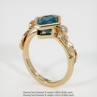2.40 Ct. Bluish Green Sapphire Ring, 14K Yellow Gold 2
