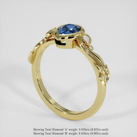 1.12 Ct. Blue Sapphire Ring, 18K Yellow Gold 2