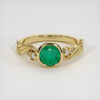 1.15 Ct. Emerald Ring, 18K Yellow Gold 1