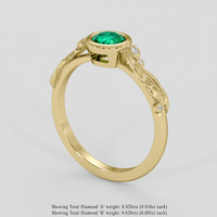 0.45 Ct. Emerald Ring, 18K Yellow Gold 2