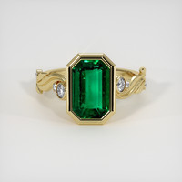 2.77 Ct. Emerald Ring, 18K Yellow Gold 1