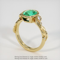 1.30 Ct. Emerald Ring, 18K Yellow Gold 2