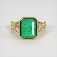 3.82 Ct. Emerald Ring, 18K Yellow Gold 1