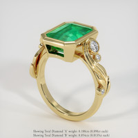 3.82 Ct. Emerald Ring, 18K Yellow Gold 2