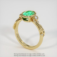 1.03 Ct. Emerald Ring, 18K Yellow Gold 2