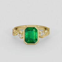 2.08 Ct. Emerald Ring, 18K Yellow Gold 1