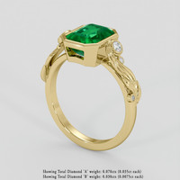 2.08 Ct. Emerald Ring, 18K Yellow Gold 2