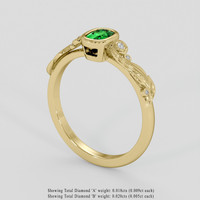 0.43 Ct. Tsavorite Garnet Ring, 18K Yellow Gold 2