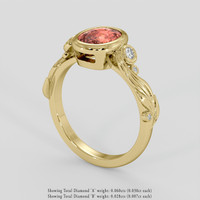 1.52 Ct. Padparadscha Sapphire Ring, 18K Yellow Gold 2