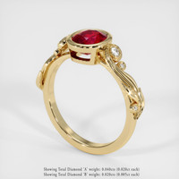 1.33 Ct. Ruby Ring, 18K Yellow Gold 2