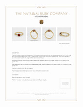 Ruby Ring 0.80 Ct., 18K Yellow Gold Appraisal