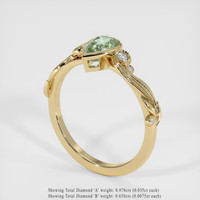 1.60 Ct. Green Sapphire Ring, 18K Yellow Gold 2