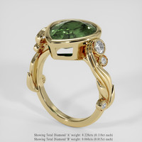 5.12 Ct. Bluish Green Sapphire Ring, 18K Yellow Gold 2