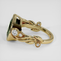 5.12 Ct. Bluish Green Sapphire Ring, 18K Yellow Gold 4