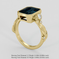 4.18 Ct. Greenish Blue Sapphire Ring, 18K Yellow Gold 2