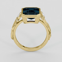 4.18 Ct. Greenish Blue Sapphire Ring, 18K Yellow Gold 3