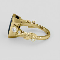 4.18 Ct. Greenish Blue Sapphire Ring, 18K Yellow Gold 4