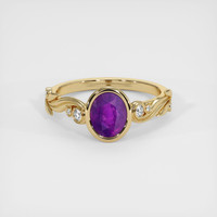 2.00 Ct. Purple Sapphire Ring, 18K Yellow Gold 1