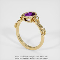2.00 Ct. Purple Sapphire Ring, 18K Yellow Gold 2