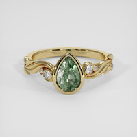 1.20 Ct. Green Sapphire Ring, 18K Yellow Gold 1