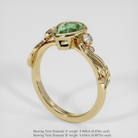 1.20 Ct. Green Sapphire Ring, 18K Yellow Gold 2