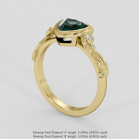 1.50 Ct. Bluish Green Sapphire Ring, 18K Yellow Gold 2