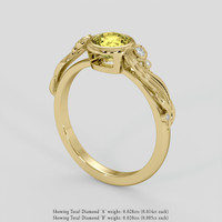 0.96 Ct. Yellow Sapphire Ring, 18K Yellow Gold 2