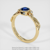 1.38 Ct. Blue Sapphire Ring, 18K Yellow Gold 2