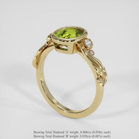 1.90 Ct. Yellowish Green Sapphire Ring, 18K Yellow Gold 2