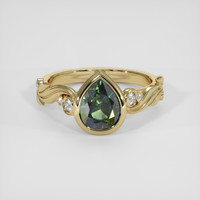 2.04 Ct. Green Sapphire Ring, 18K Yellow Gold 1