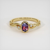 0.53 Ct. Bi Color Sapphire Ring, 18K Yellow Gold 1