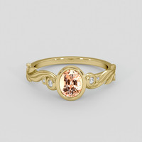 1.02 Ct. Padparadscha Sapphire Ring, 18K Yellow Gold 1