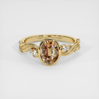 2.03 Ct. Brown Sapphire Ring, 18K Yellow Gold 1