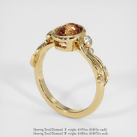 2.03 Ct. Brown Sapphire Ring, 18K Yellow Gold 2